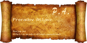 Preradov Atlasz névjegykártya